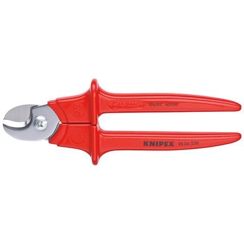 KNIPEX Cesoia per cavi Manici Rivesti in resina Termoplastica Isolamento 1000V (230 mm) 95 06 230 - Foto 1