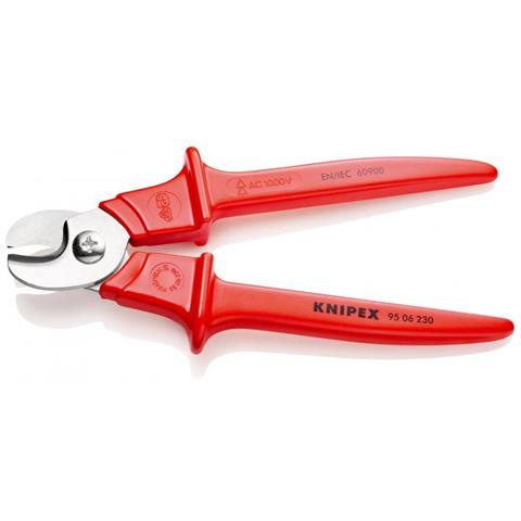 KNIPEX Cesoia per cavi Manici Rivesti in resina Termoplastica Isolamento 1000V (230 mm) 95 06 230 - Foto 3