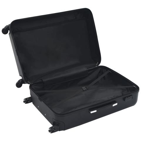 Set Trolley a Custodia Rigida 3 pz Nero in ABS - Foto 2