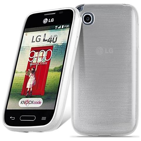 Custodia Compatibile Con Lg L40 In Argento - Coperchio Protettivo In Silicone Tpu Flessibile Con Design Spazzolato - Foto 1