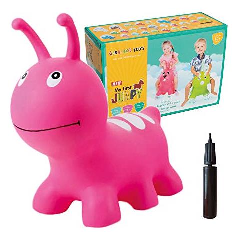 Gerardo`s Hopper Verme Rimbalzante Da Cavalcare. Space Hopper Per Bambini A Forma Di Verme Rosa Per Bambini A Partire Da 12 Mesi. - Foto 1