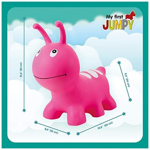 Gerardo`s Hopper Verme Rimbalzante Da Cavalcare. Space Hopper Per Bambini A Forma Di Verme Rosa Per Bambini A Partire Da 12 Mesi. - Foto 3