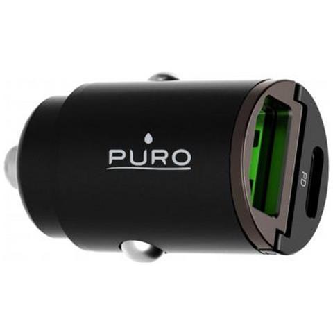Carica Batterie Da Auto 30w 1 Usb-c + 1 Usb-a Fast Charger Power Delivery | Nero - Foto 2