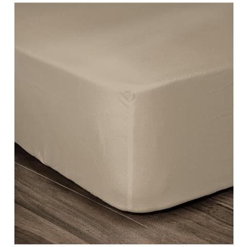 Lenzuolo Con Angoli 100% Cotone 180x200x30 Cm Beige - Foto 1