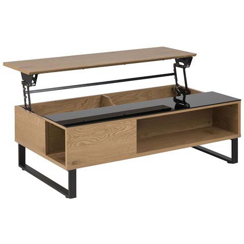 Ela Tavolino Rialzabile Stile Industriale Nero E Legno - Foto 9