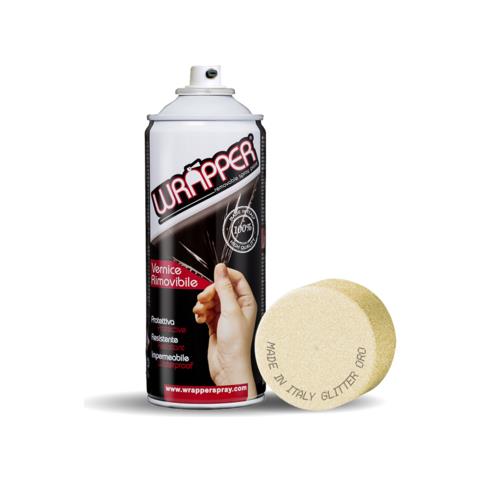 Wrapper, Pellicola Spray Rimovibile, 400 Ml - Glitter Oro - Foto 1