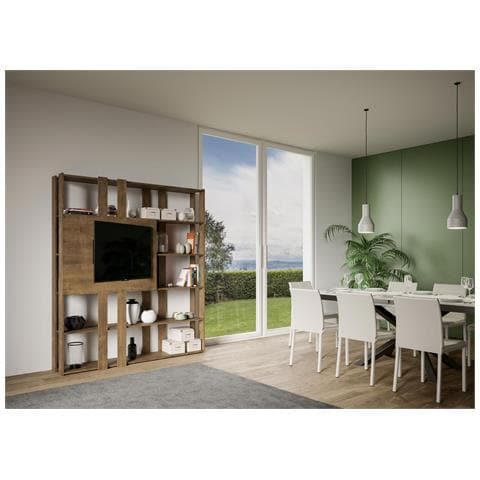 Libreria A Giorno Kato N Con Pannello Porta Tv Noce - Foto 2