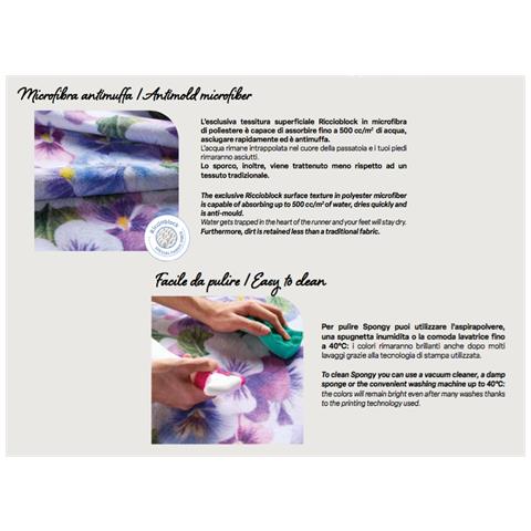 Tappeto Bagno Antiscivolo Passatoia Microfibra Assorbente Spongy Laguna 50x230 Laguna - Foto 2