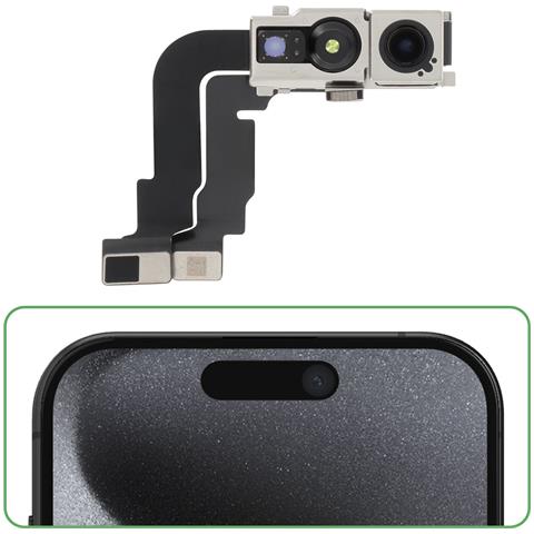 Fotocamera Frontale Per Iphone 15 Pro Sensore Selfie 12mp, Nero - Foto 4
