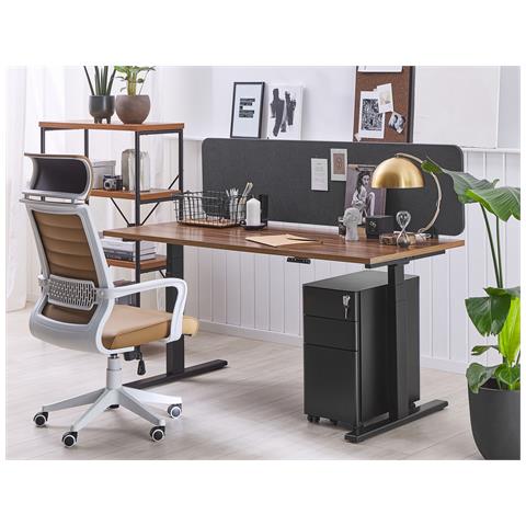 Pannello Divisorio Per Scrivania Grigio Scuro 160 X 40 Cm Wally - Foto 1