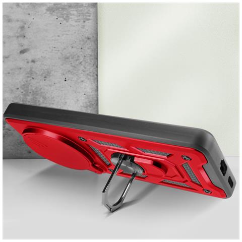 Cover Per Honor Magic 6 Lite 5g Anello Coprifotocamera Scorrevole, Rosso - Foto 2