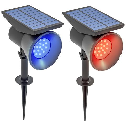 Set 2 Luci Da Giardino Solari Rgb Con 2 Modalità Di Illuminazione, In Pp E Pc, 10.6x15x38 Cm, Nero - Foto 1