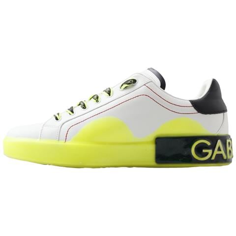 Scarpe Da Ginnastica In Pelle Portofino Bianche Gialle - Eu40/us7 - Foto 2