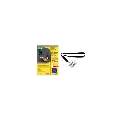 Zweckform Namensschild-tasche, 90 X 60 Mm, Mit Lanyard Transparent, Aus Pvc-freiem Material, Mit 3-fach Lochung Zu - Foto 1
