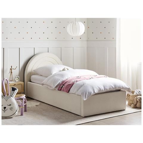 Letto Contenitore Per Bambini Bouclé Anet 90 X 200 Cm Bianco Sporco - Foto 1