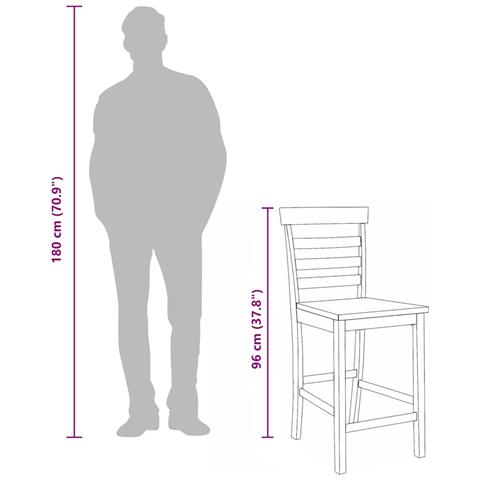 Sgabelli da Bar 2 pz Bianchi in Legno Massello di Hevea - Foto 2