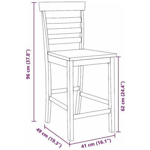 Sgabelli da Bar 2 pz Bianchi in Legno Massello di Hevea - Foto 10