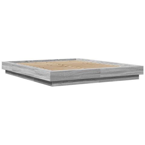 Giroletto Luci Led Grigio Sonoma 150x200 Cm Legno Multistrato - Foto 3