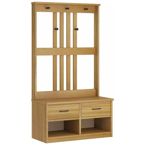 Albero Da Ingresso Sandens 87x40x159,5 Cm In Legno Di Pino - Foto 1