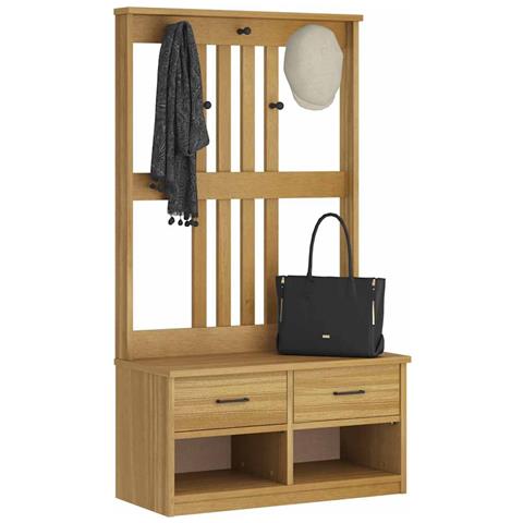 Albero Da Ingresso Sandens 87x40x159,5 Cm In Legno Di Pino - Foto 10