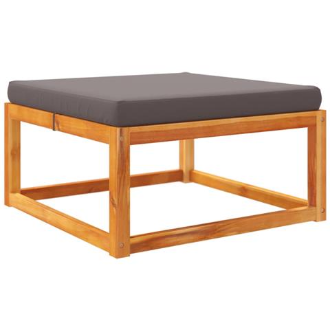 Poggiapiedi Giardino con Cuscino 65x65x29 Legno Massello Acacia - Foto 1