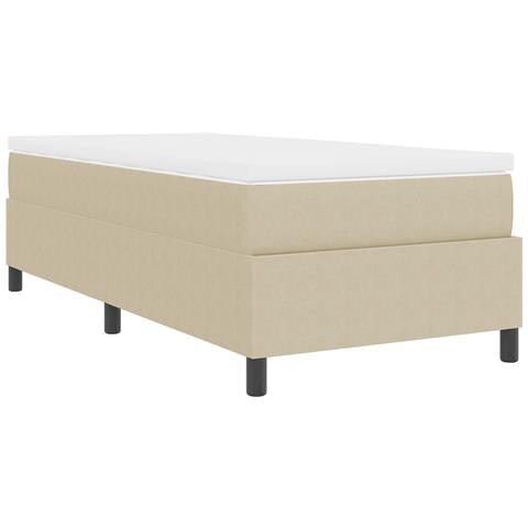 Letto con Rete e Materasso Verde Chiaro Grigio 80x200 cm in Tessuto di Panna - Foto 9