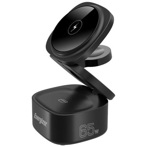 WIRELESS CHARGER 4 IN 1 STAND NERO PS USBC MAGNETIC - Foto 4