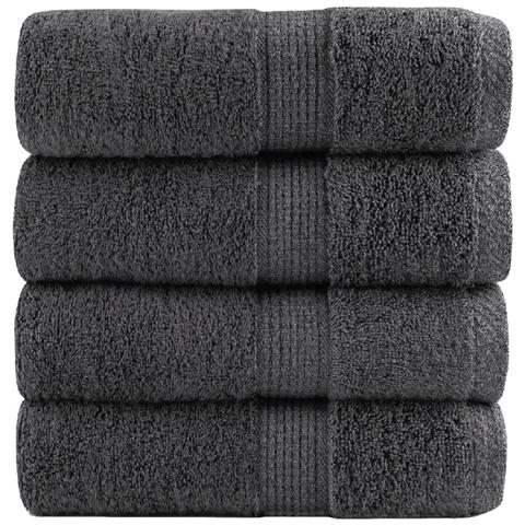 Asciugamani Premium SOLUND 4 pz Antracite 30x30 cm 600 g/m² - Foto 1