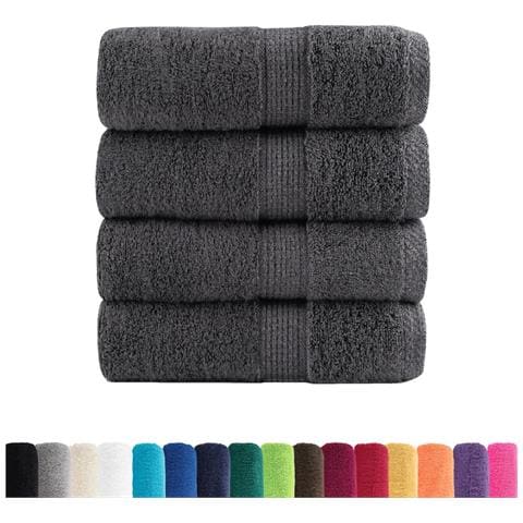 Asciugamani Premium SOLUND 4 pz Antracite 30x30 cm 600 g/m² - Foto 2