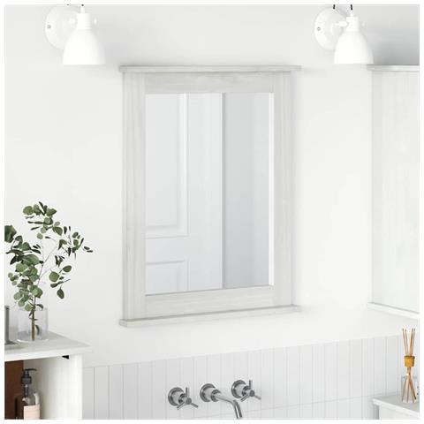 Specchio VIGO Bianco 55.5 x 5 x 70 cm Legno di pino massello - Foto 2