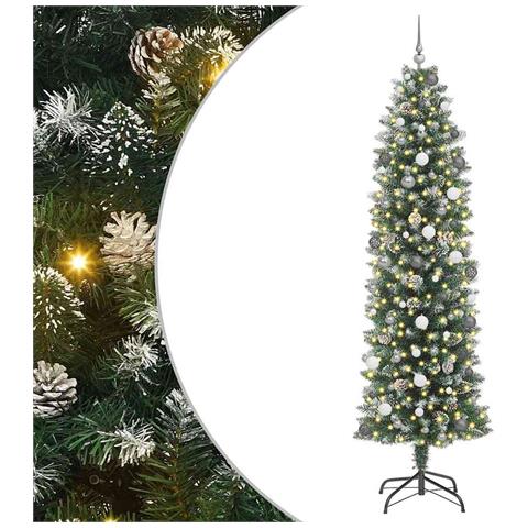 Albero di Natale Artificiale Sottile Verde 240 cm PVC - Foto 1