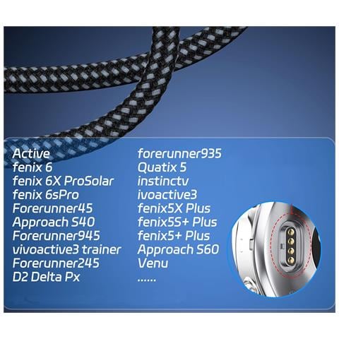 Cavo Di Ricarica 2-in-1 Usb + Type-c Per Garmin (1,2 M, Grigio) - Compatibile Con Smartwatch Garmin - Foto 7