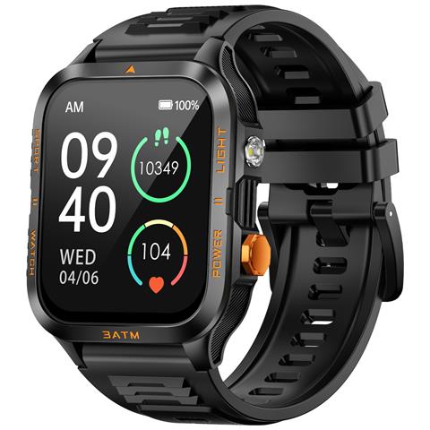 Smartwatch C68 Con Chiamata Bluetooth E Monitoraggio Della Salute Black+yellow - Foto 2