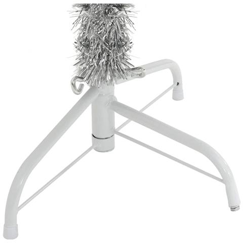 Albero di Natale artificiale con luci integrate Argento 120 cm - Foto 9