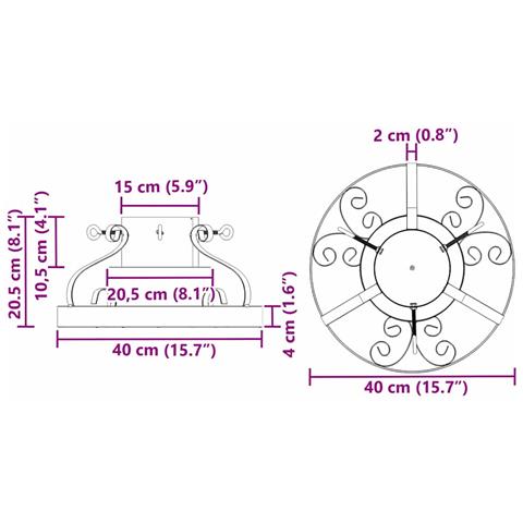 Supporto per Albero di Natale Rame antico 40 x 40 x 20.5 cm - Foto 9