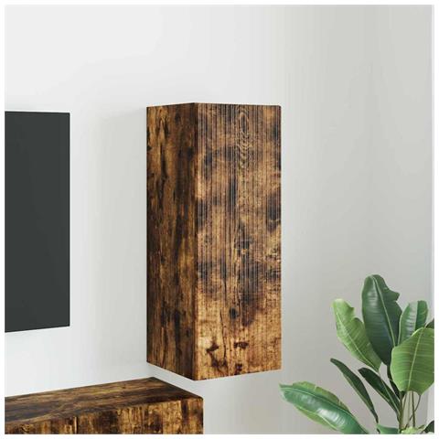 Mobile TV da parete Rovere fumé 30 x 31 x 80 cm - Foto 2