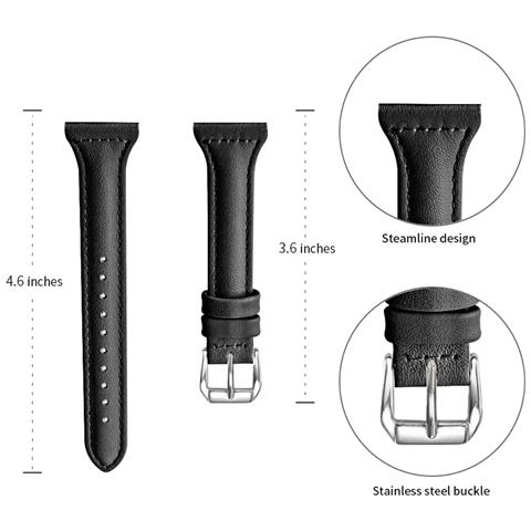 Cinturino In Pelle A Forma Di T Con Vita Sottile Compatibile Con Garmin Venu 3s /huawei Gt4/5/6 41mm / 42mm Black - Foto 2