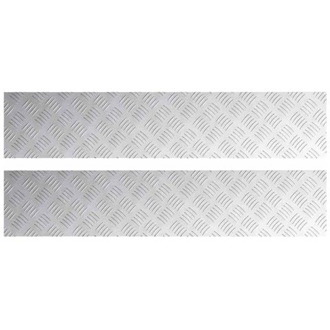 Dischi Quadrati 2 pcs Argento 100 x 20 cm Alluminio - Foto 1