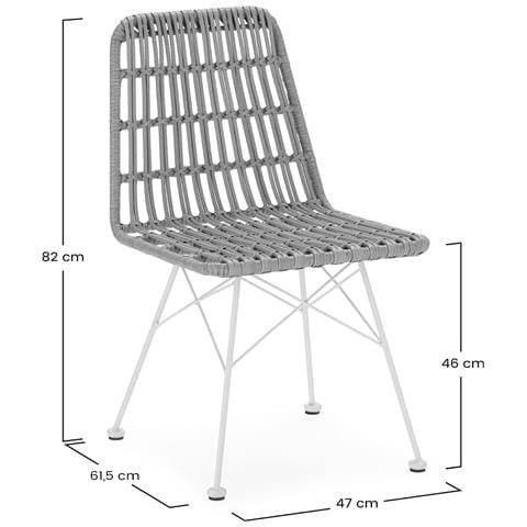 Set Di 2 Sedie Da Pranzo O Da Giardino Aitana Ratan /bianco - Foto 7