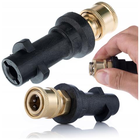 Set Di Accessori Per Pulizia Compatibile Con Idropulitrice Kärcher K2-k7 - Spazzola T-racer Mosmatic, Adattatore Bayonet 1/4"", 275 Bar, Acciaio Inox - Foto 2