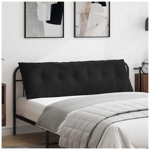 Cuscino per Schiena Nero 160 x 50 cm Tessuto in Cords - Foto 2