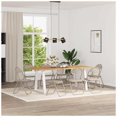 Sedia pieghevole 8 pcs Sabbia 48 x 43,5 x 81 cm Pelle Sintetica - Foto 2