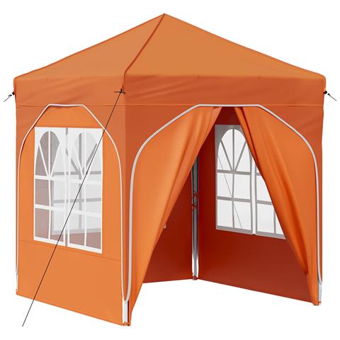 Tenda per feste a pop-up 192 x 192 x 245 cm Arancione - Foto 1