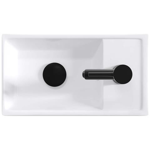 Lavabo da bagno Nero Opaco 40,5 x 22,5 x 11,5 cm Metallo - Foto 8
