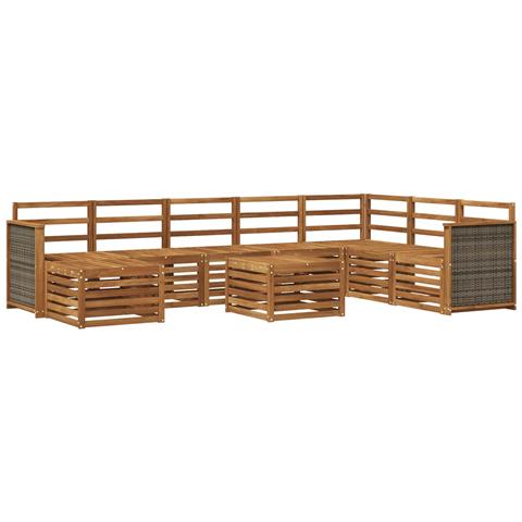 Set di divani da esterno 7 pcs Naturale - Foto 1