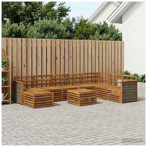 Set di divani da esterno 7 pcs Naturale - Foto 2