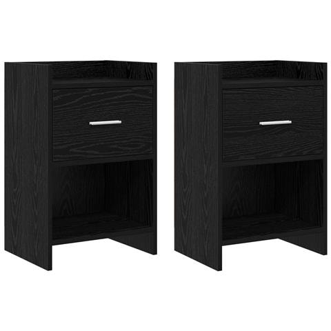 Comodini 2 pcs Rovere Nero 40 x 30 x 60 cm Legno ingegnerizzato - Foto 1