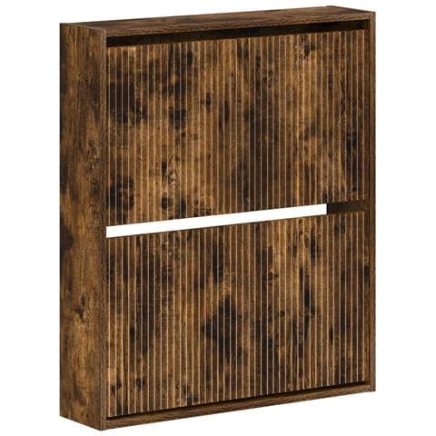 Mobiletto per Scarpe da Muro ARNHEM 71 x 17 x 86 cm Rovere Fumo - Foto 1