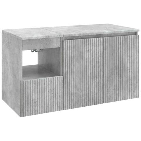 Set di mobili per il bagno 2 pz Grigio Cemento - Foto 1