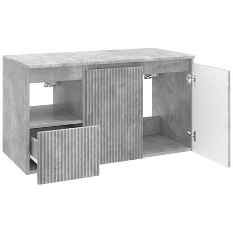 Set di mobili per il bagno 2 pz Grigio Cemento - Foto 8